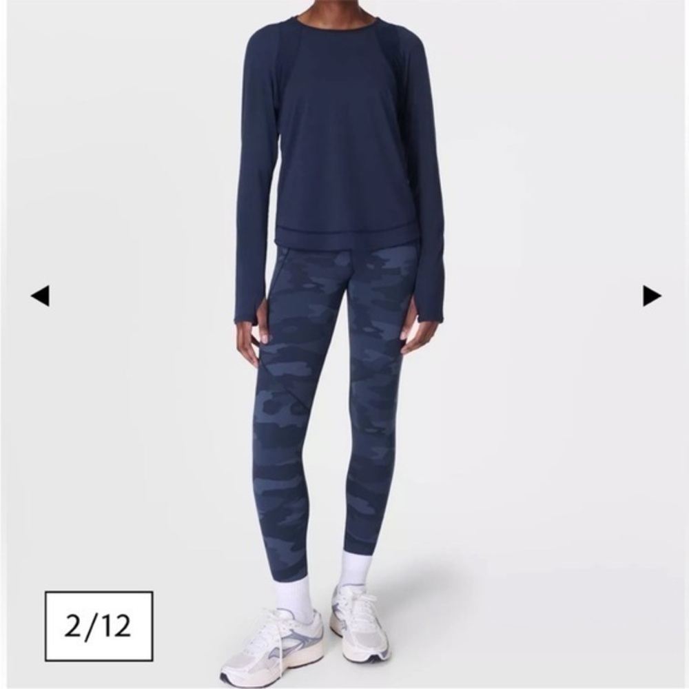 Lole Highrise Colour-blocked Navy Army Print Leggings Size Small Athleisure